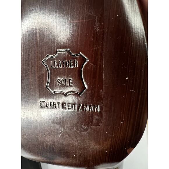 NWOT Stuart Weitzman Tortoise Shell Patent Leather Peep Toe Platform Pumps 9.5M - Picture 8 of 10